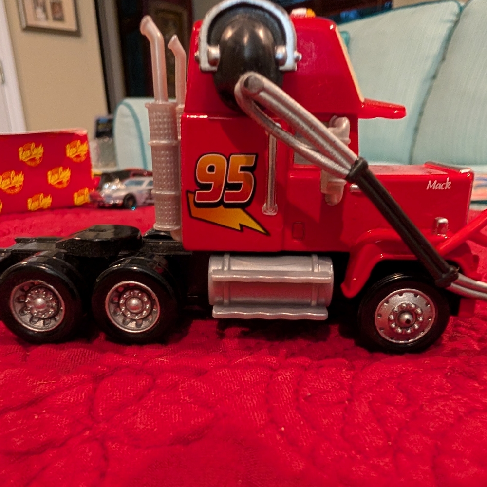 Disney Pixar Red and Black Toy Truck with Silver Accents